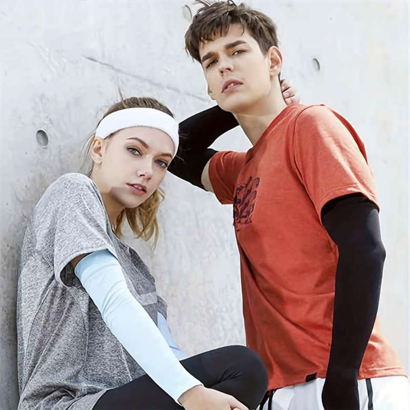 Sunscreen Sleeves Model 4Pcs Bestselling Cooling Arm Sleeves Gray