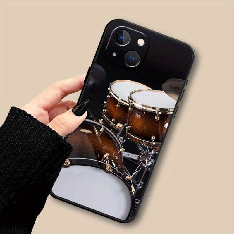 1Pc Mixed Color For iPhone 15 Plus Musical Instrument Drum Phone Case
