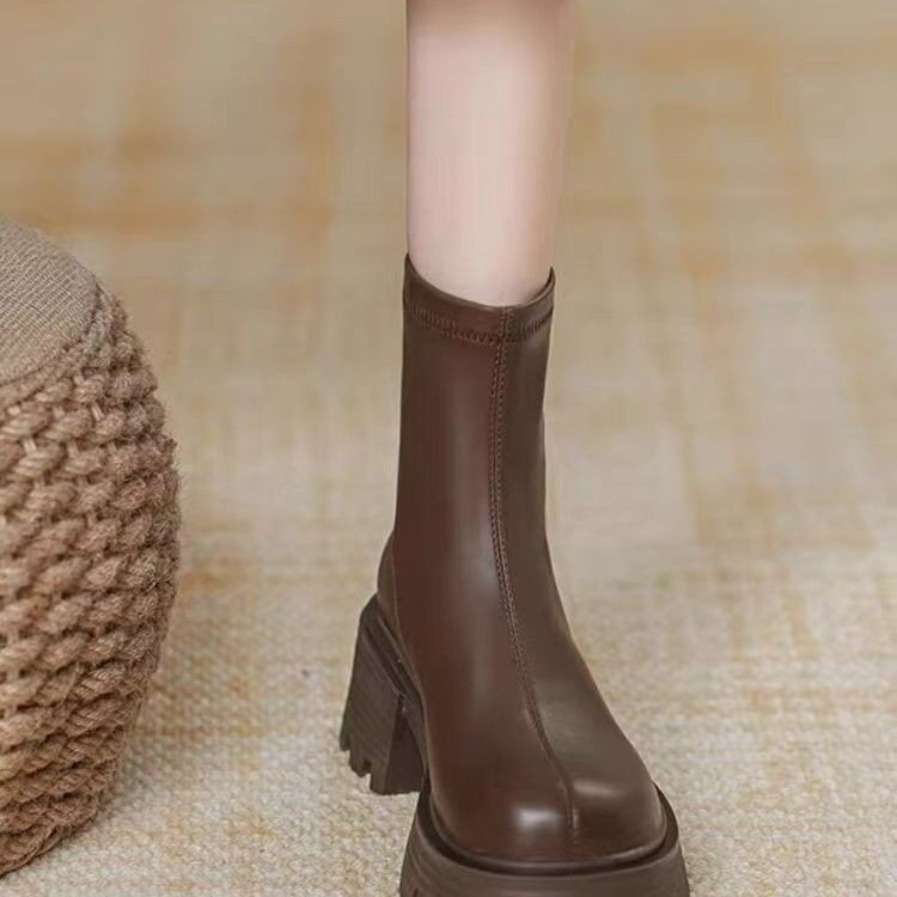 Women S High Heels Color Brown Plush Sizeuk 5