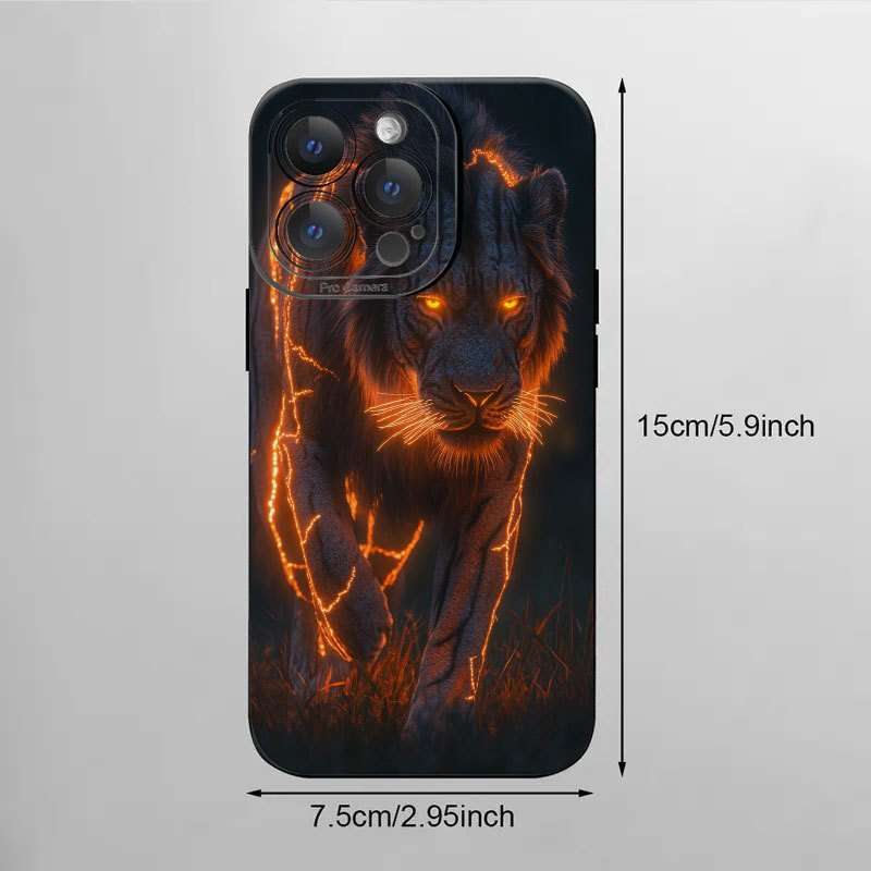 1Pc Black For iPhone 16 Plus African Tiger Phone Case