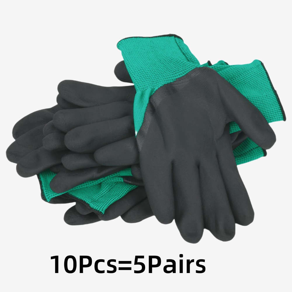 Work Gloves Color Thickened Coating   Brown Size 2Pcs 1Pair