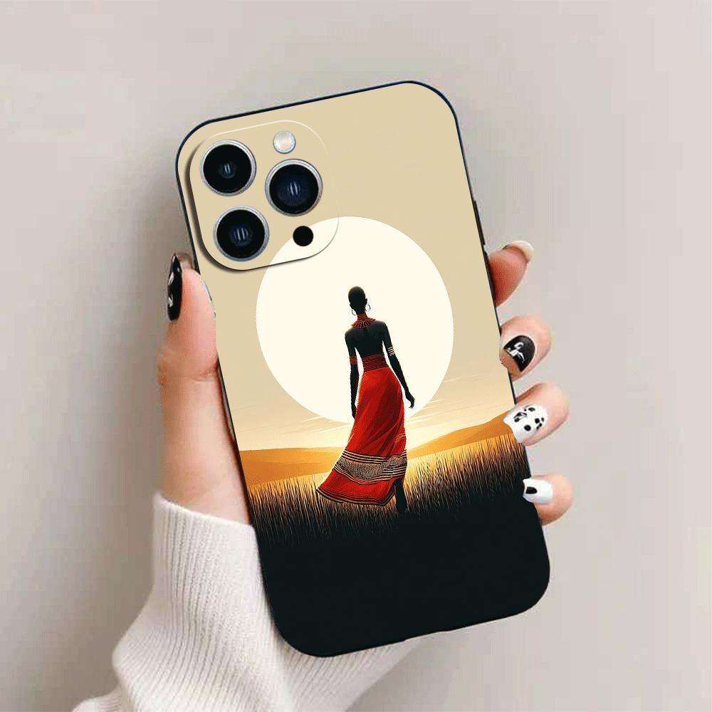 1Pc Black For iPhone 16 Plus African Americans Designed Phone Case