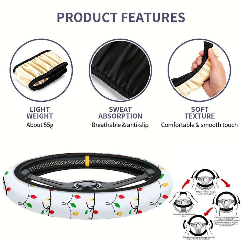 Car Steering Wheel Cover 38X38 Style Digital Printing