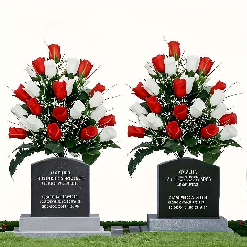 Simulated Flower Quantity 1 Red And 1 White