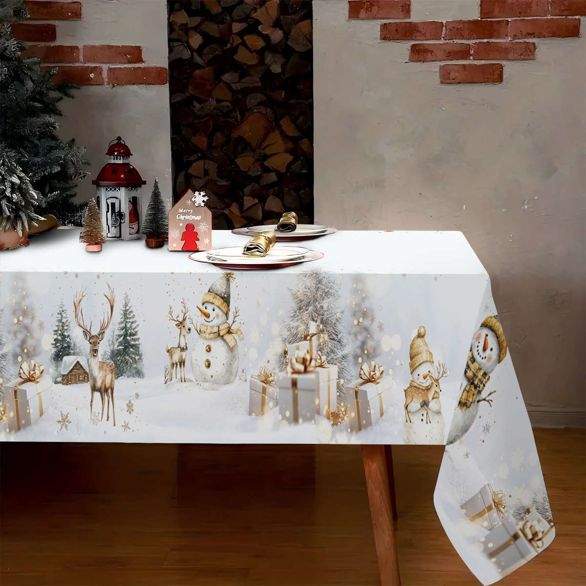 Christmas Tablecloth   Size 55.11Inx78.7In  140Cmx200Cm