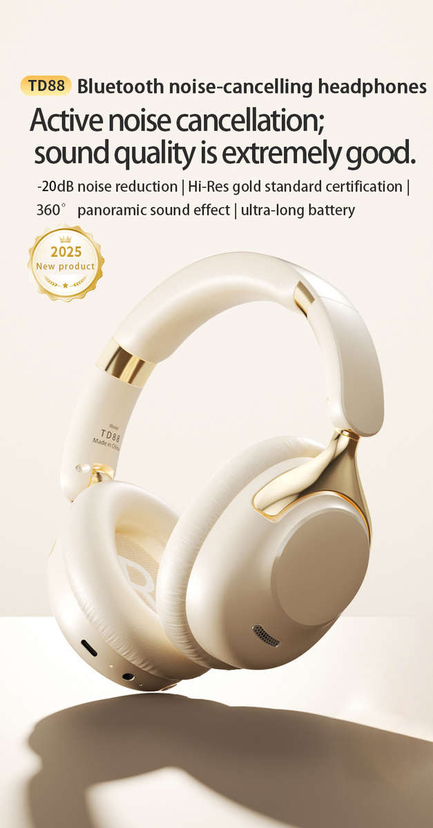 Headset Beige Td88 With 2Pcs Earmuffs