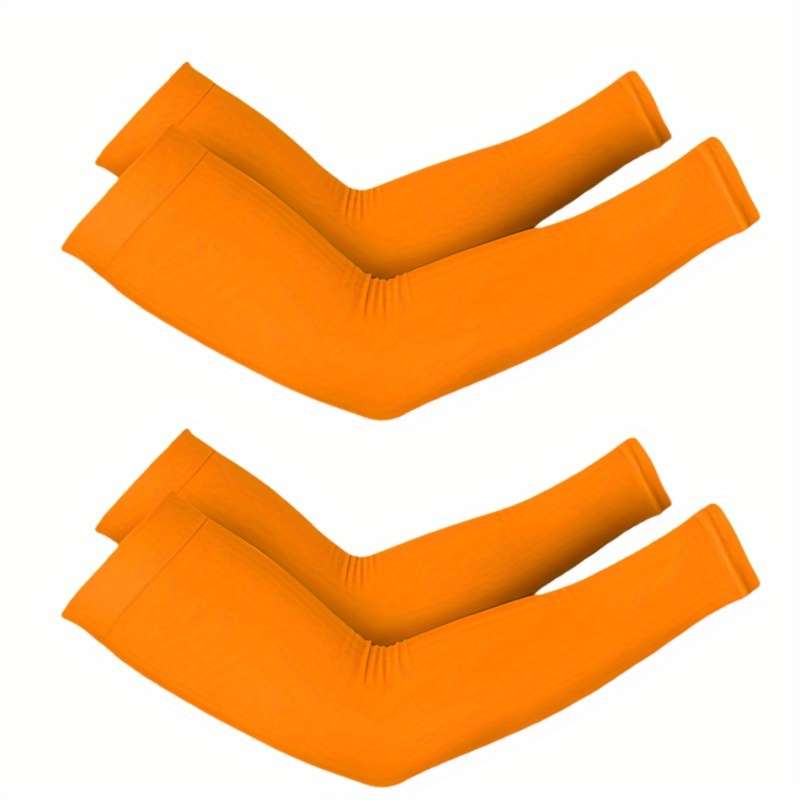 Sunscreen Sleeves Color Orange Quantity 2 Pairs