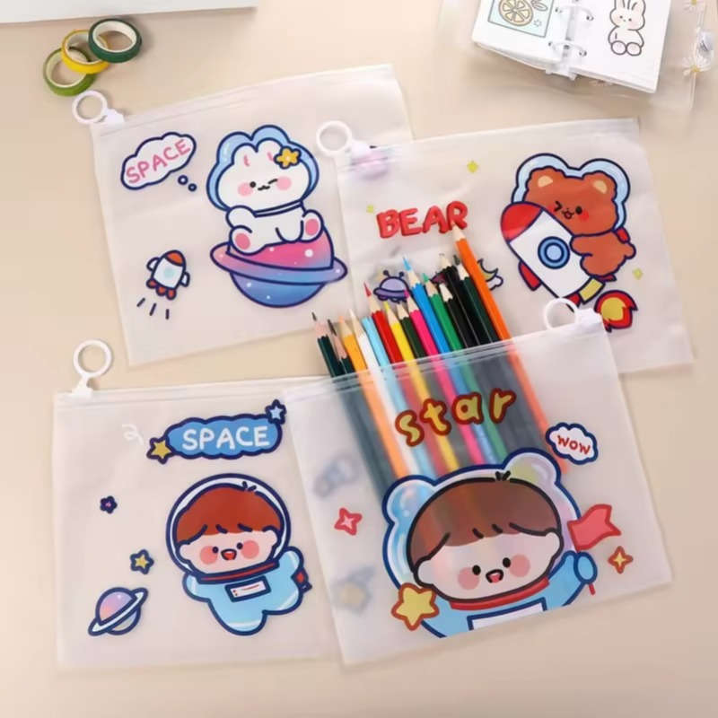 Storage Bag Color Outer Space  Rocket Bear  Planet Rabbit 3Pcs