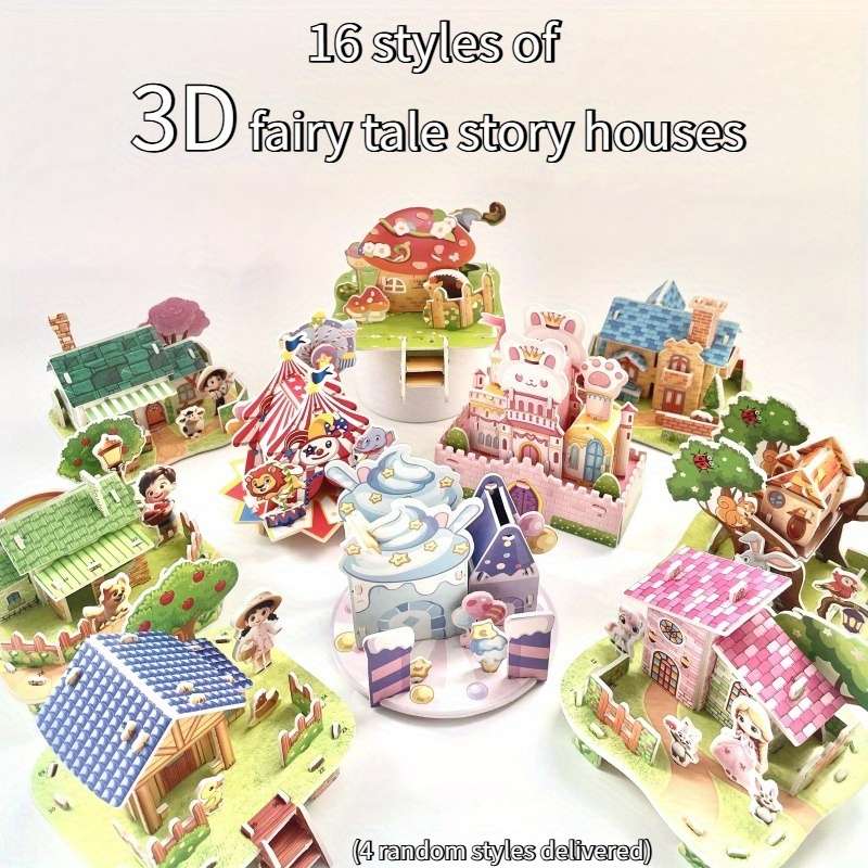 Building Toy Architectural Model Toy Set Model Random Quantity 4 Pcs