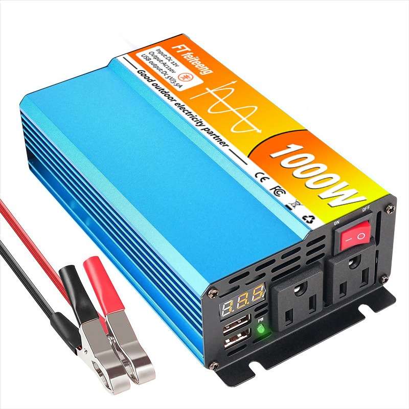 Efficient Pure Sine Wave Power Inverter 2000 Watts 1500 For Emergency Use 12V