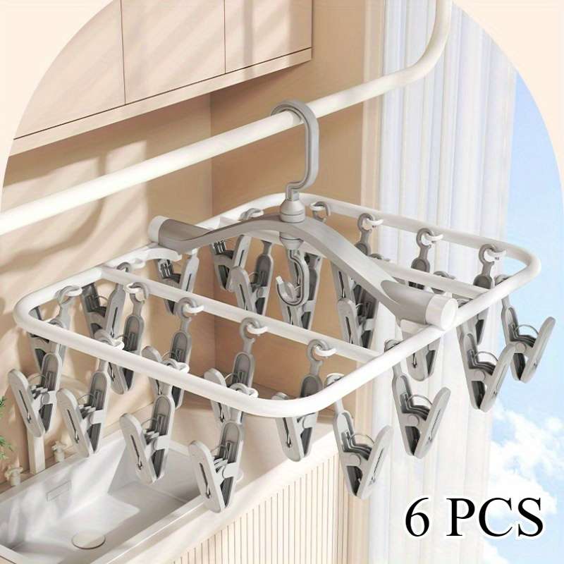 Clothes Rack SquarePersimmon Orange24 Clips Quantity 6Pcs