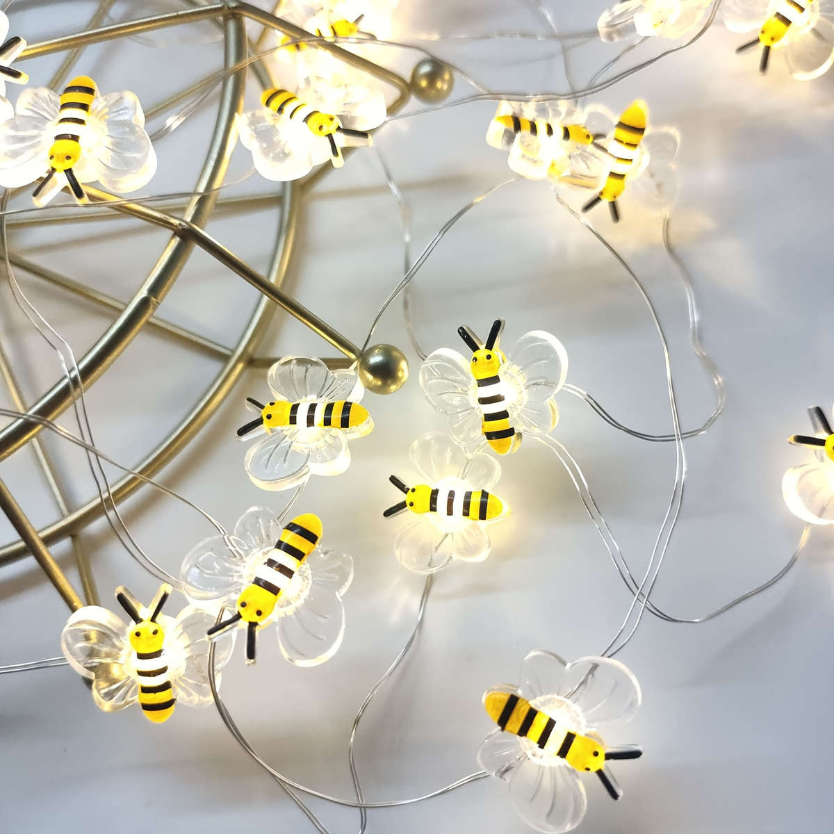 20Led Elegant Cute Bee Shaped String Lights Ideal For Outdoor Garden