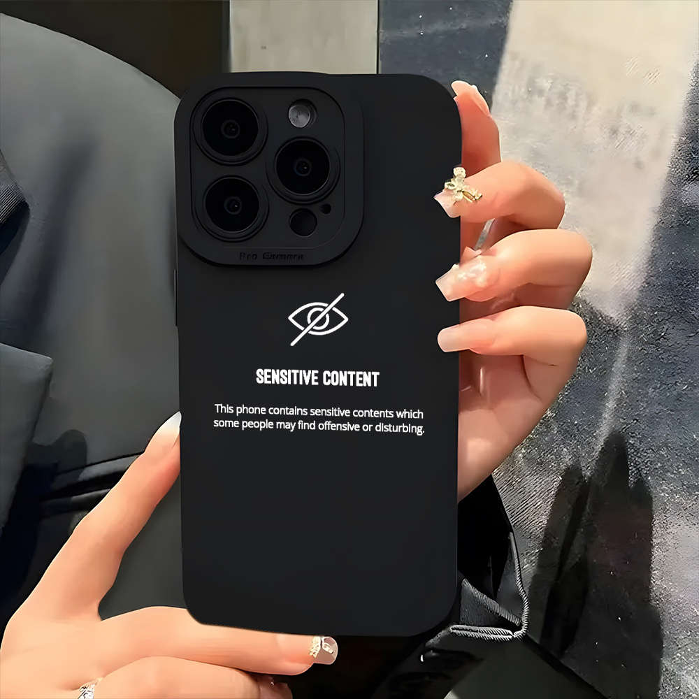 1Pc Black For iPhone 16 Plus Humorous Warning Slogans Phone Case