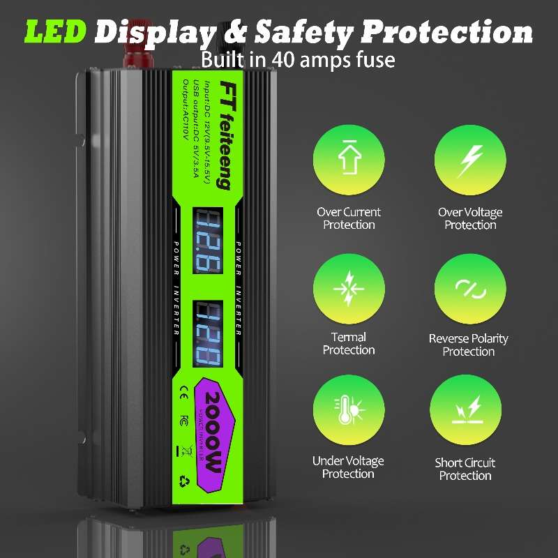 Inverter Model 2000W Itemsred Lcd 2Ac
