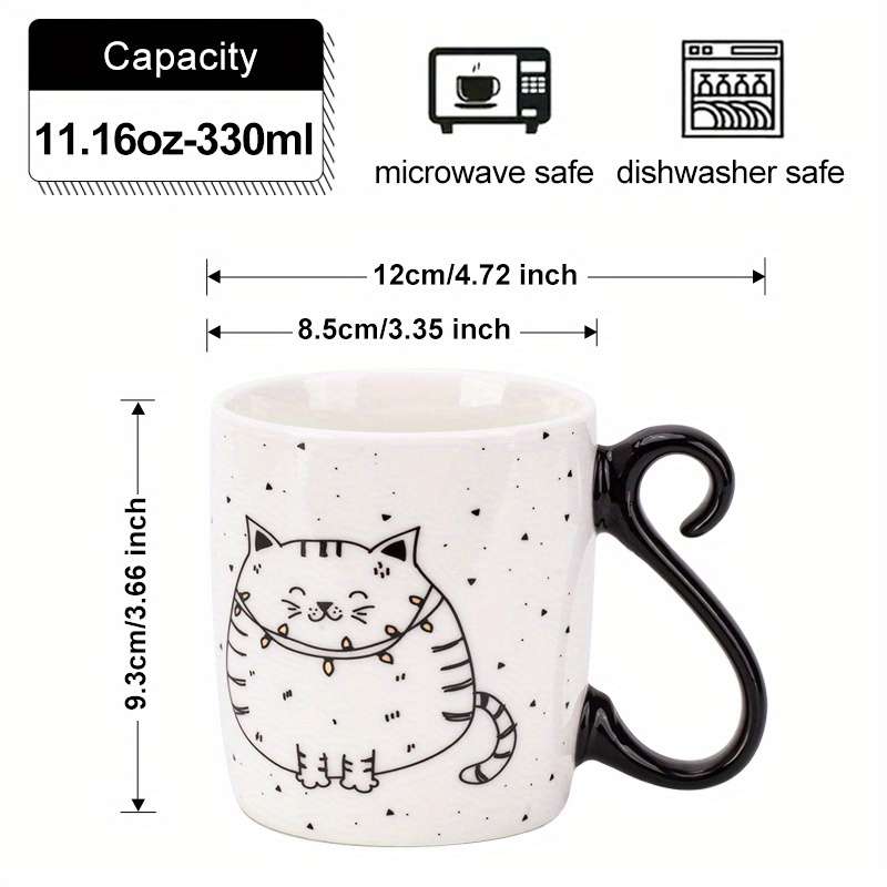 Water Cup Color White Chubby Cat