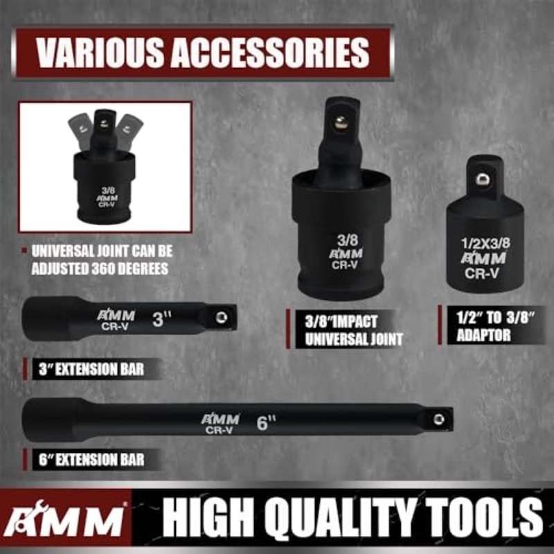 Repair Tools Color 38 Impact Socket Set