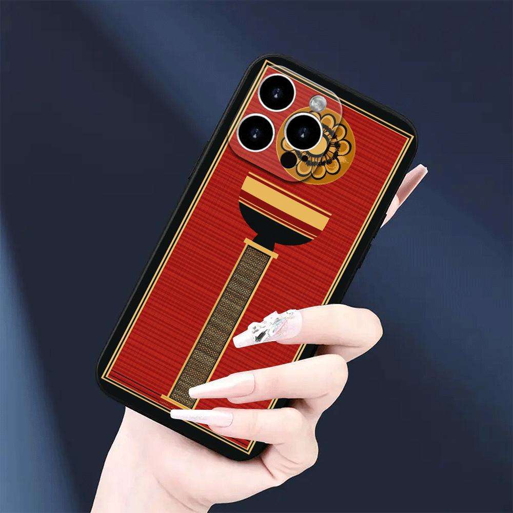 1Pc Black For iPhone 16 Plus African Geometric Style Phone Case