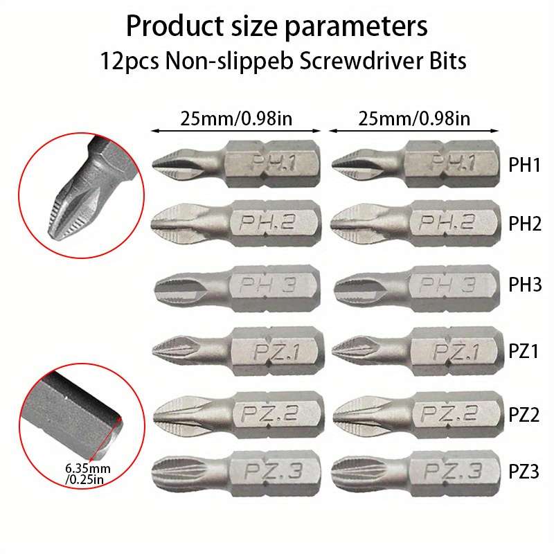 Screwdriver Bit Tool Set Quantity 12Pcs