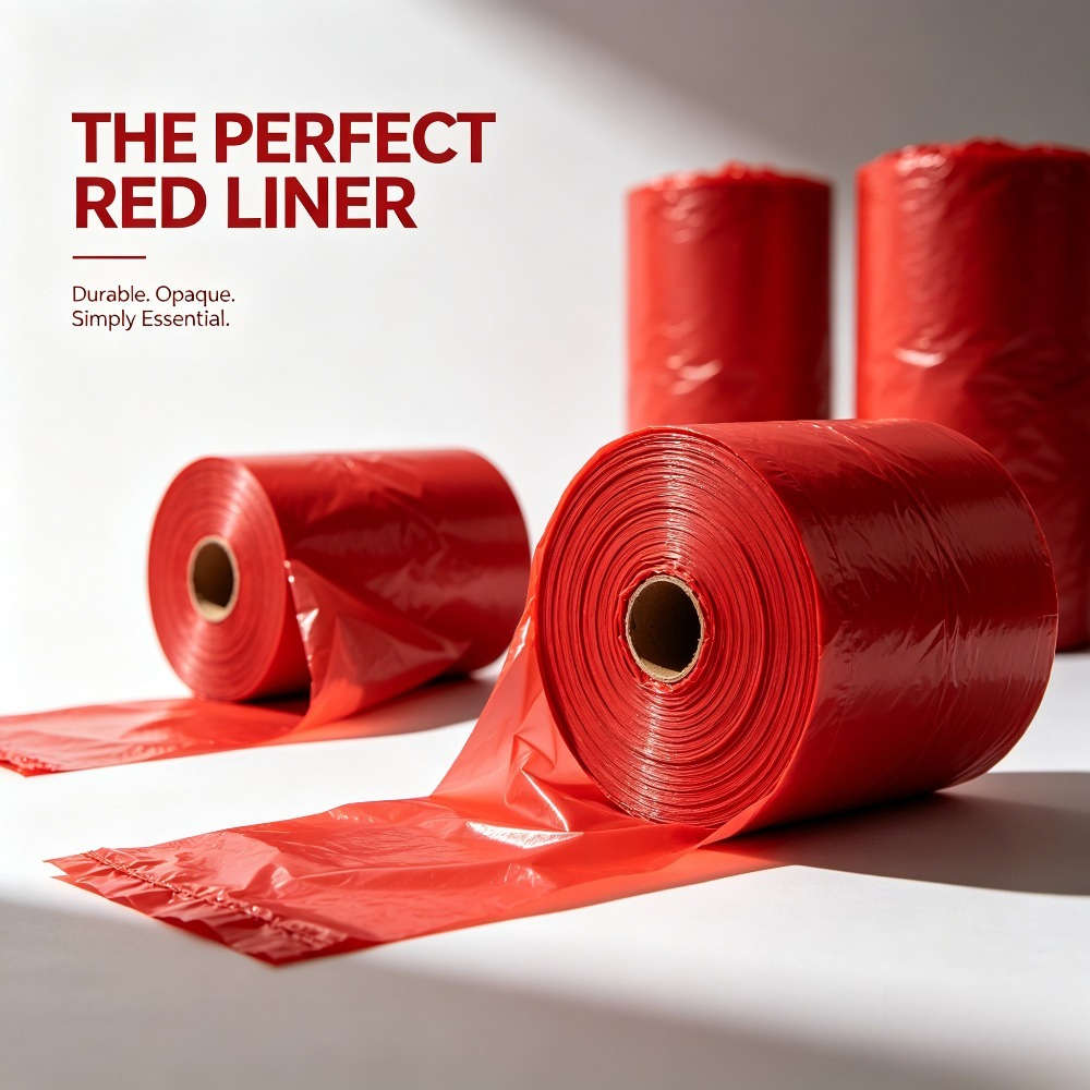Trash Bag5 Rolls100 Pieces Red