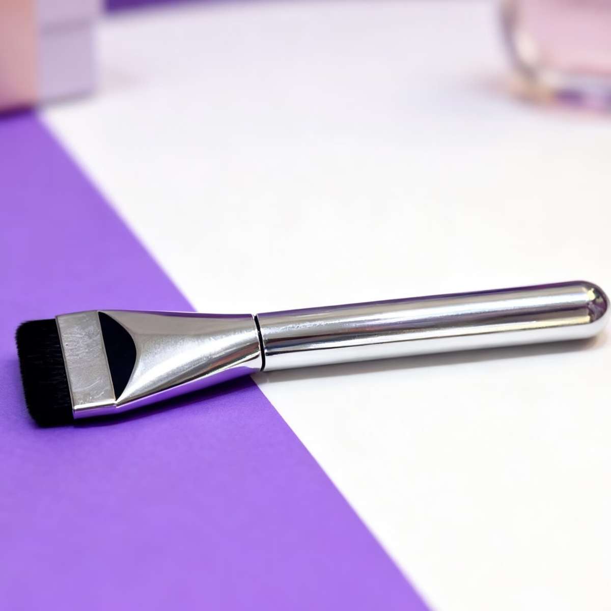 Makeup Brush Set Color 4Piece Brush Set 2 Tail Brushes  2 Flat Brushes