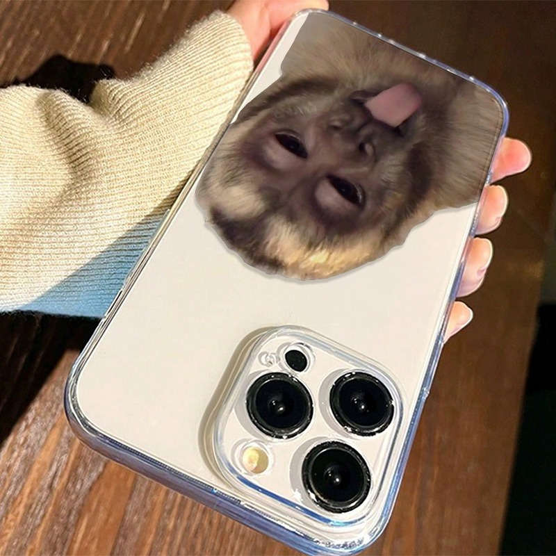 1Pc Transparent For iPhone 14 Plus Cute Gorilla Monkey Phone Case