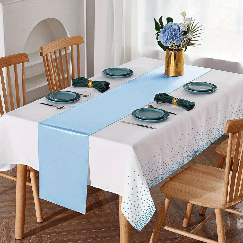 Christmas Tablecloth Color Blue Size 4Pcs 2Set
