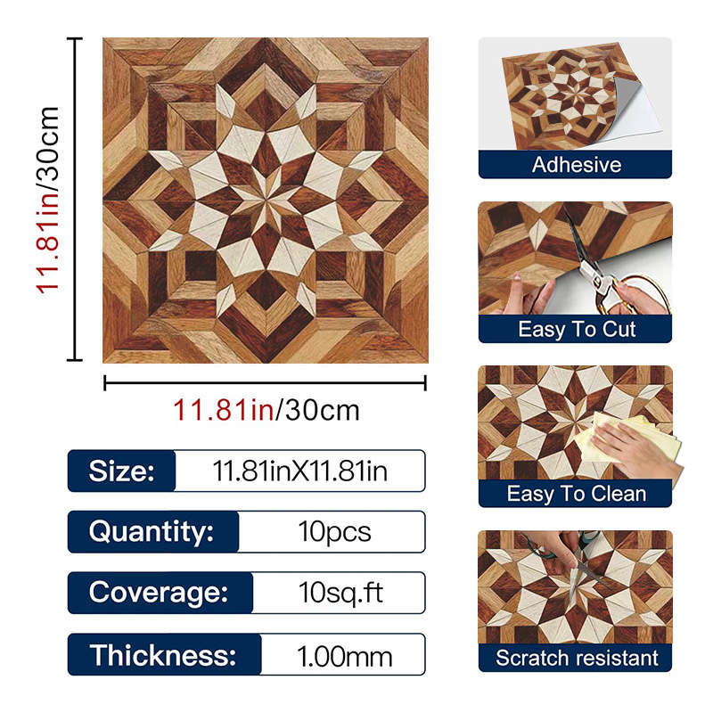Self Adhesive Floor Stickers 11.81*11.81In30*30Cm