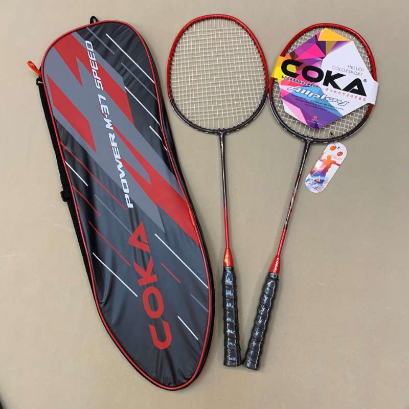 Badminton Racket Color 37  Red  2 Beats 1 Pack
