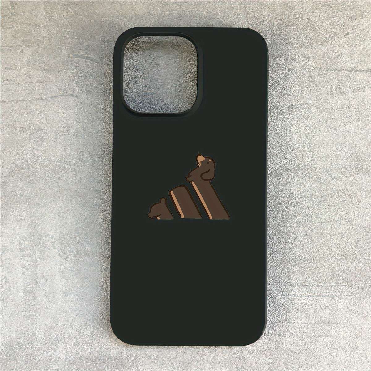 1Pc Black For iPhone 16 Plus Dachshund Pattern Phone Case