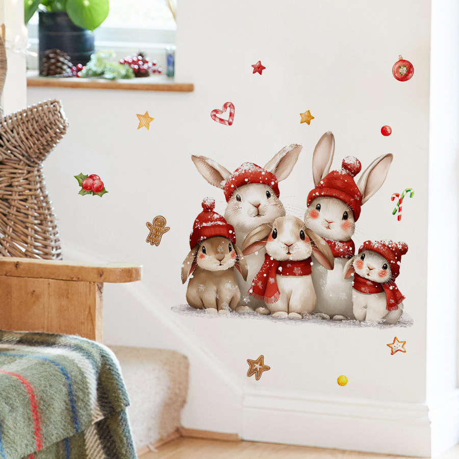 Christmas Decorations Model 5Pcs Christmas Rabbit Family