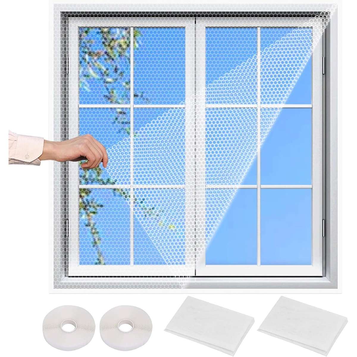 Mosquito Screens For Doors And Windows White Edge White Network Size 65cm*135cm