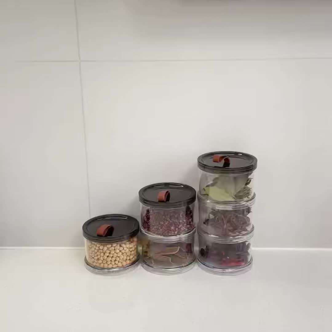 Sealed Jar Quantity 3Piece Set Round Handheld Spice Storage Box