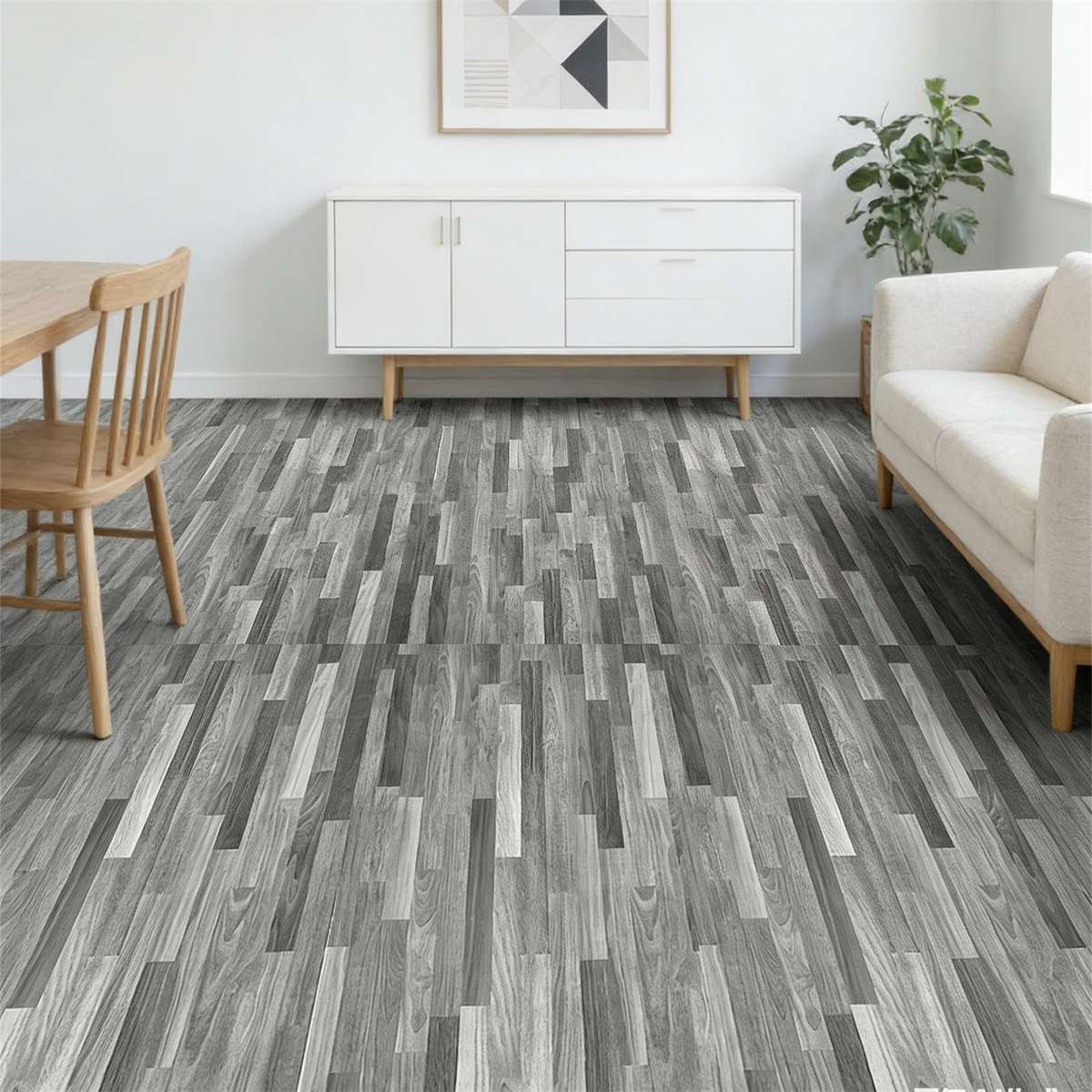 Self Adhesive Floor Stickers Parquet Light Gray 40Cm*500Cm