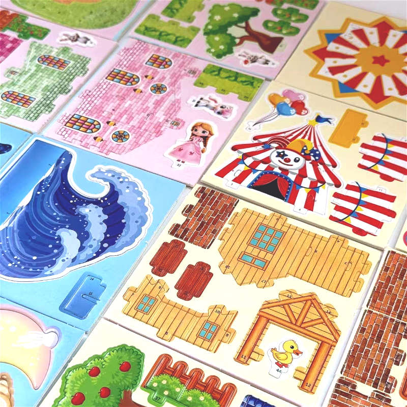 3D Building Model Puzzle Set Model Random Style Quantity 4 Pcs