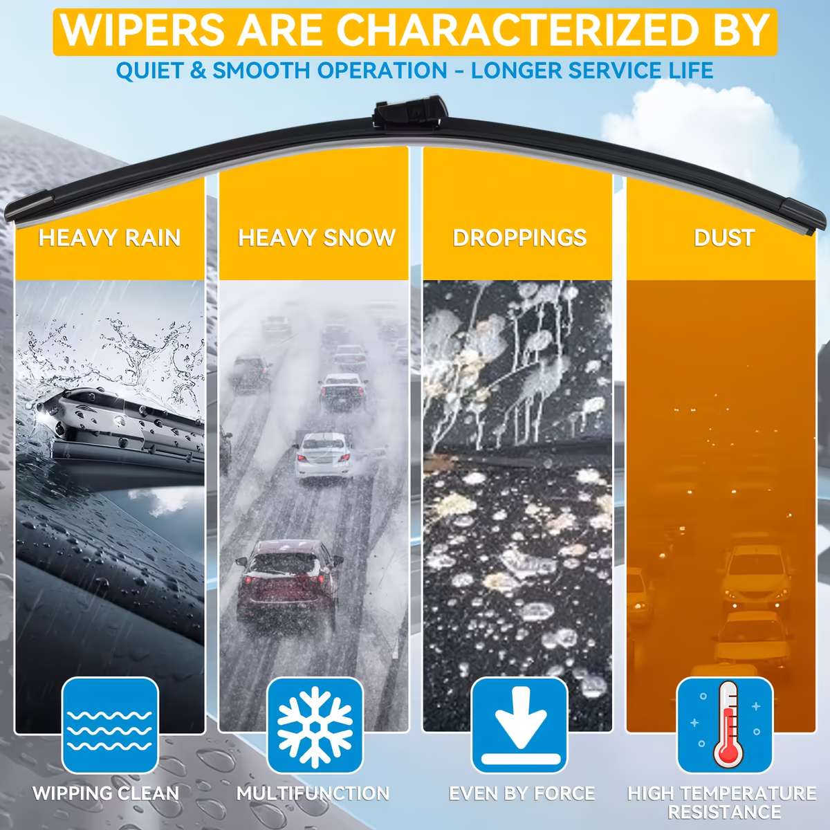 Windshield Wipers Color For Tesla Model S 2012 2023 Size 2Pcs 71.12Cm 43.18Cm