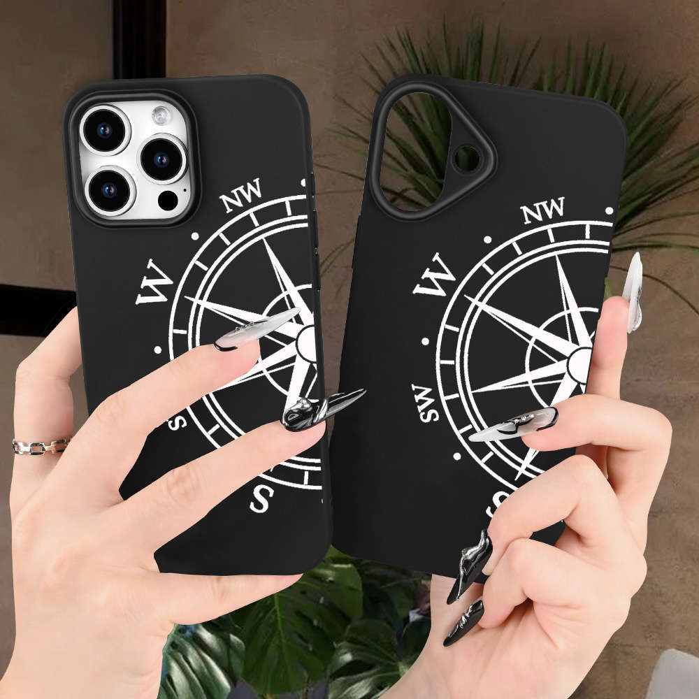 1Pc Black For iPhone XR Guide Pattern Phone Case