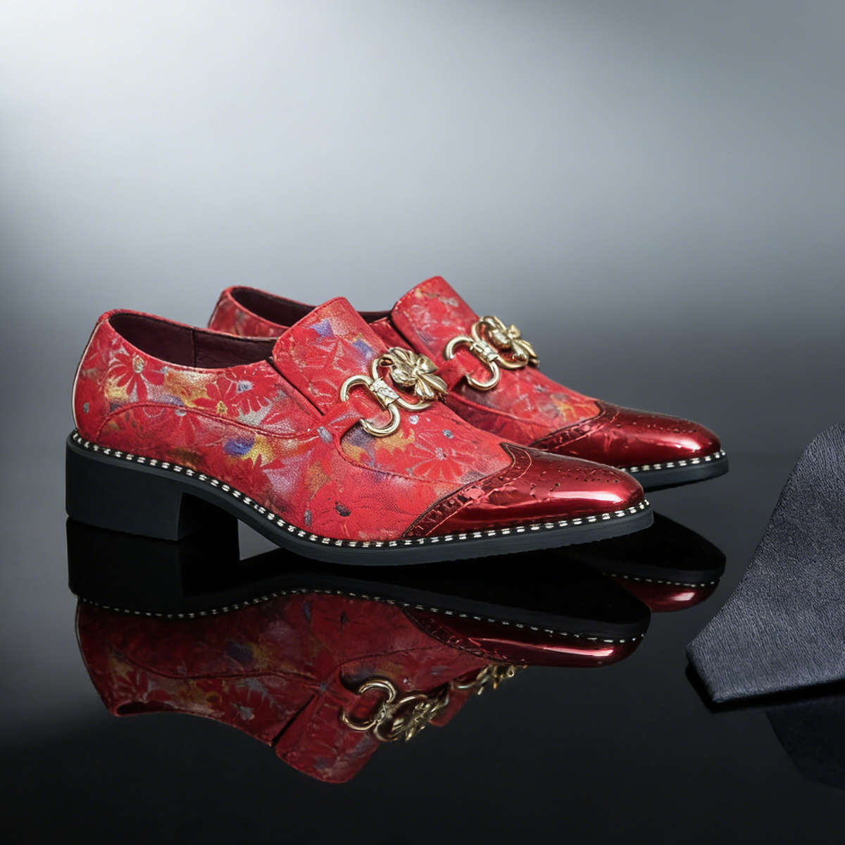 Mens Leather Shoes Color Red Sizeuk 8