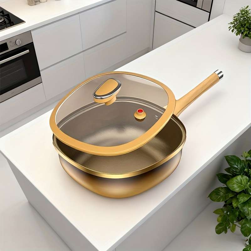 3Pcs Exquisite Titanium Coated Non Stick Wok Set Gift