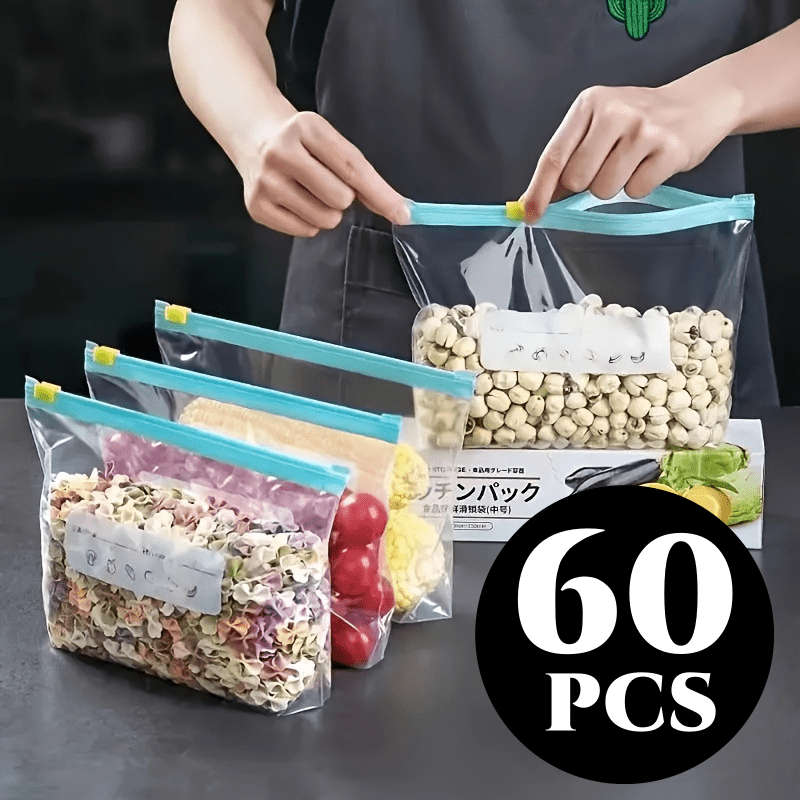 Food Storage Bags Quantity Buckle Type  60Pcs