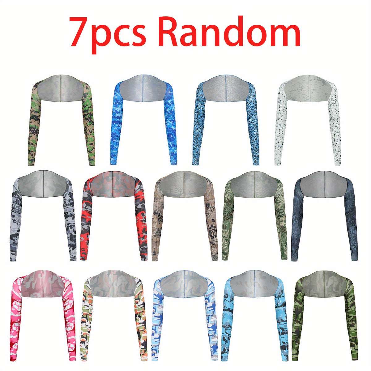 7Pcs Set Ice Sliky Fiber Fabric Sleeve
