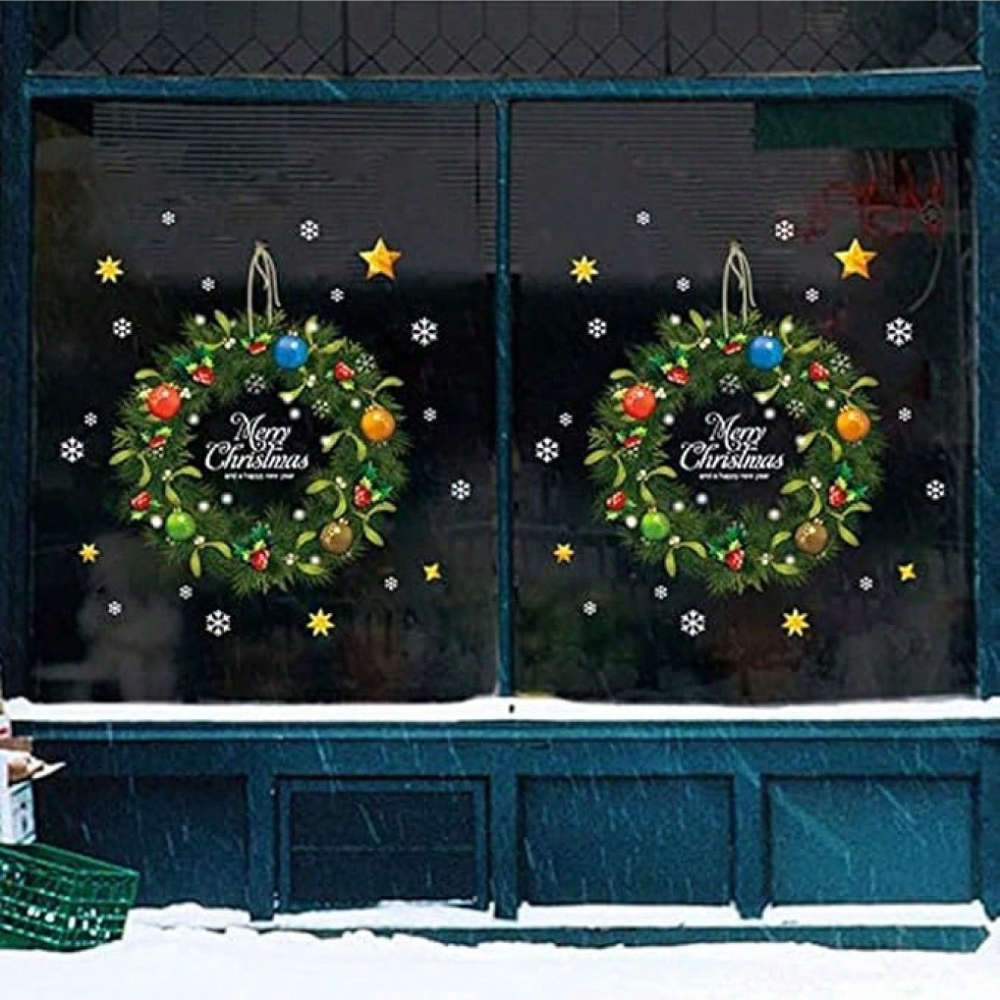 Christmas Decorations Style Christmas Wreath Window Sticker