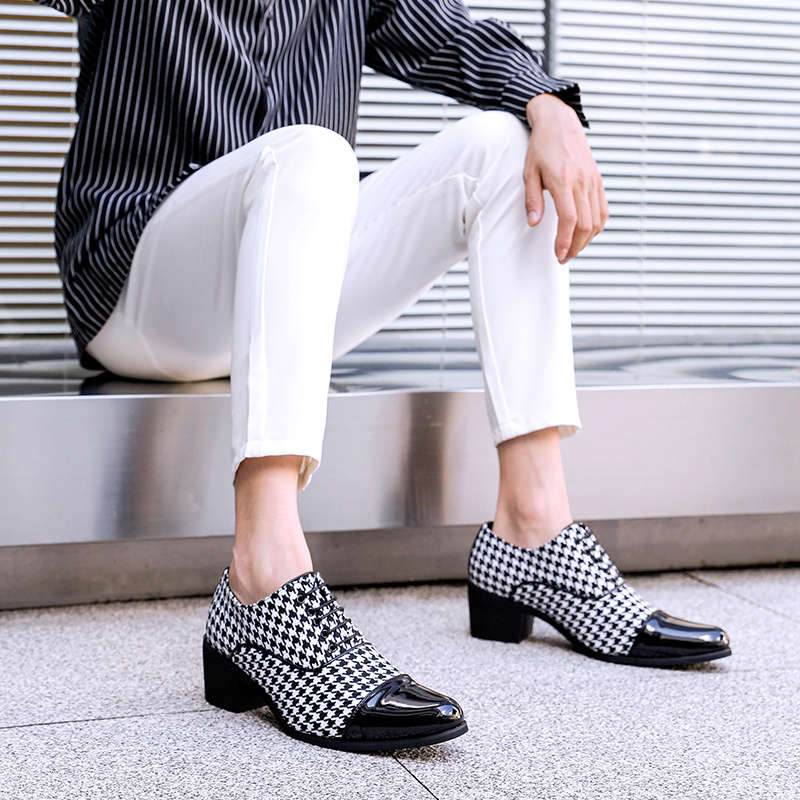 Mens Leather Shoes Color Black And White Color Sizeuk 7.5