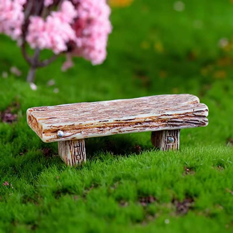 Miniature Resin Bench And Stools Abs Material Mixed Color Fairy Garden Ornaments