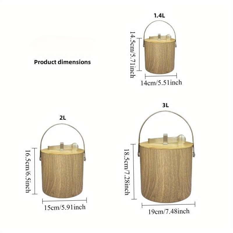 Ice Bucket Size 1.4L Ice Bucket  Lid  Ice Tongs
