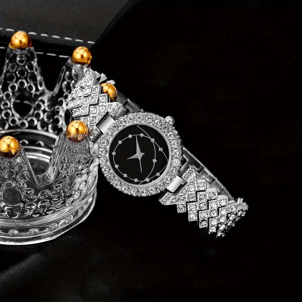 Classic Women Quartz Watch Includes Bracelet Earrings Necklace Ring Watch 6