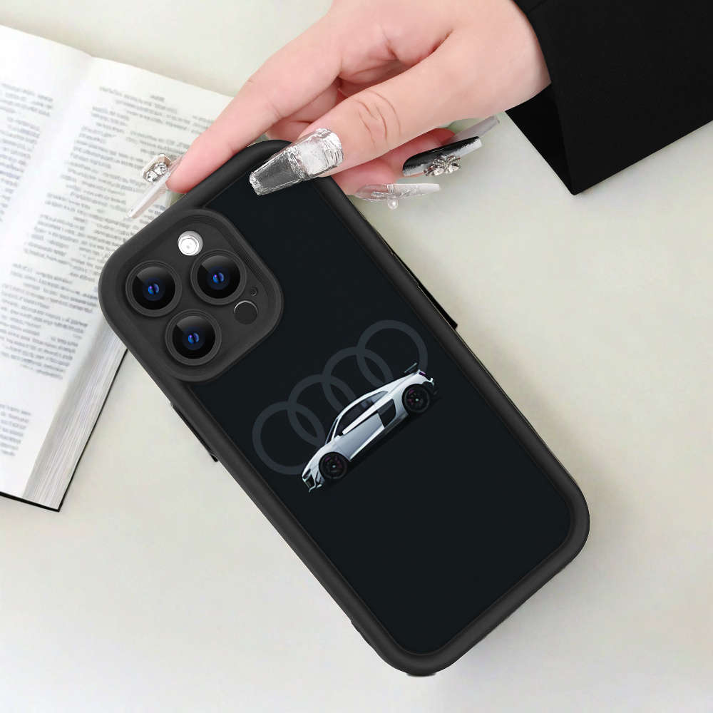 1Pc Black For iPhone 16e Car Pattern Phone Case