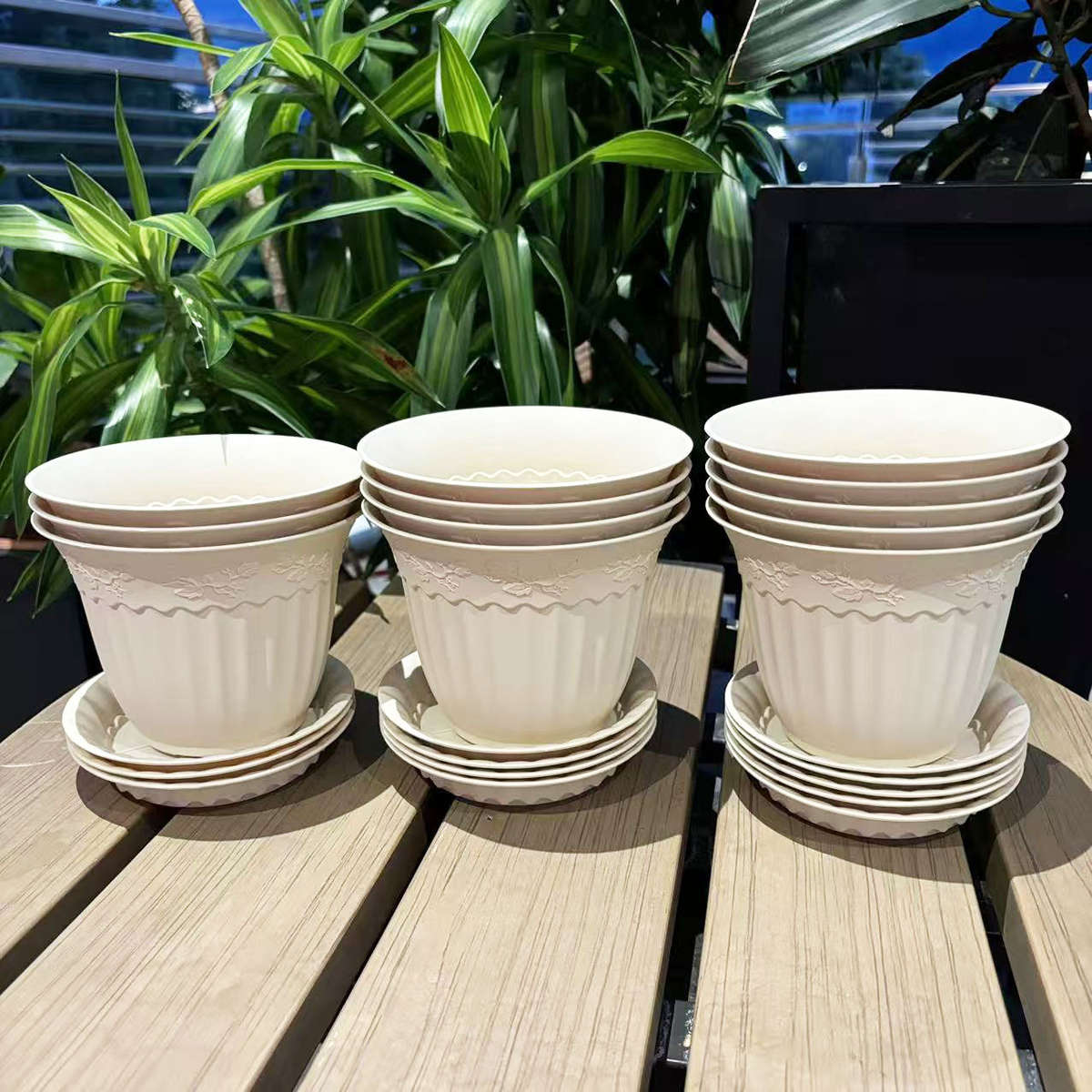 Flowerpot Size 20.32 Cm Pot Plus Tray Quantitymilan Yellow 3Pack