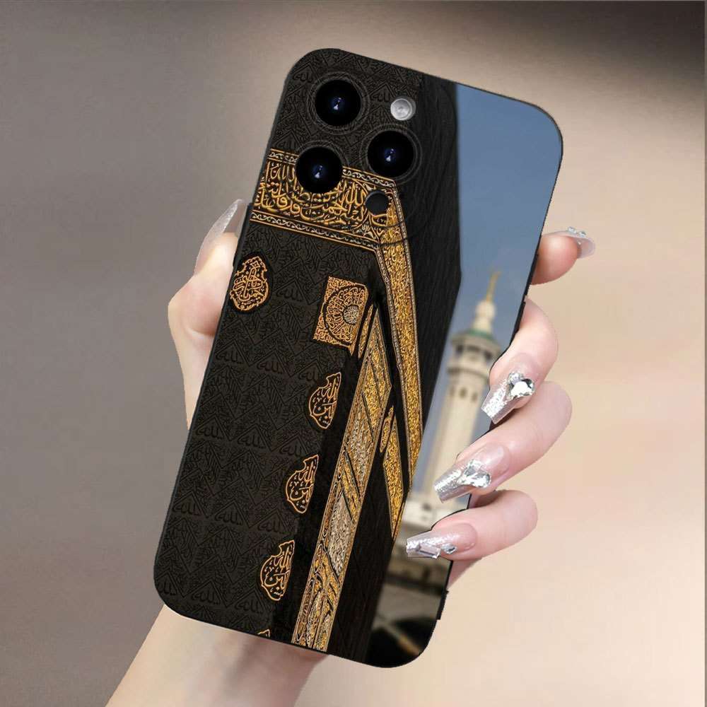 1Pc Black For iPhone 7 Plus 8 Plus Mecca Holy City Wall Phone Case