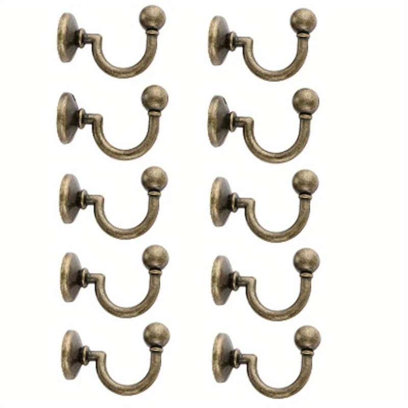 Set Of 10 Vintage Style Bronze Wall Hooks Metal Hangers Quantity 10pcs