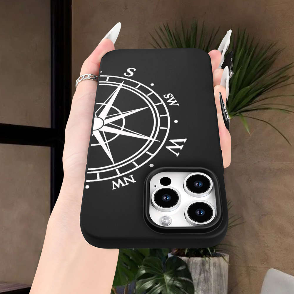 1Pc Black For iPhone XR Guide Pattern Phone Case